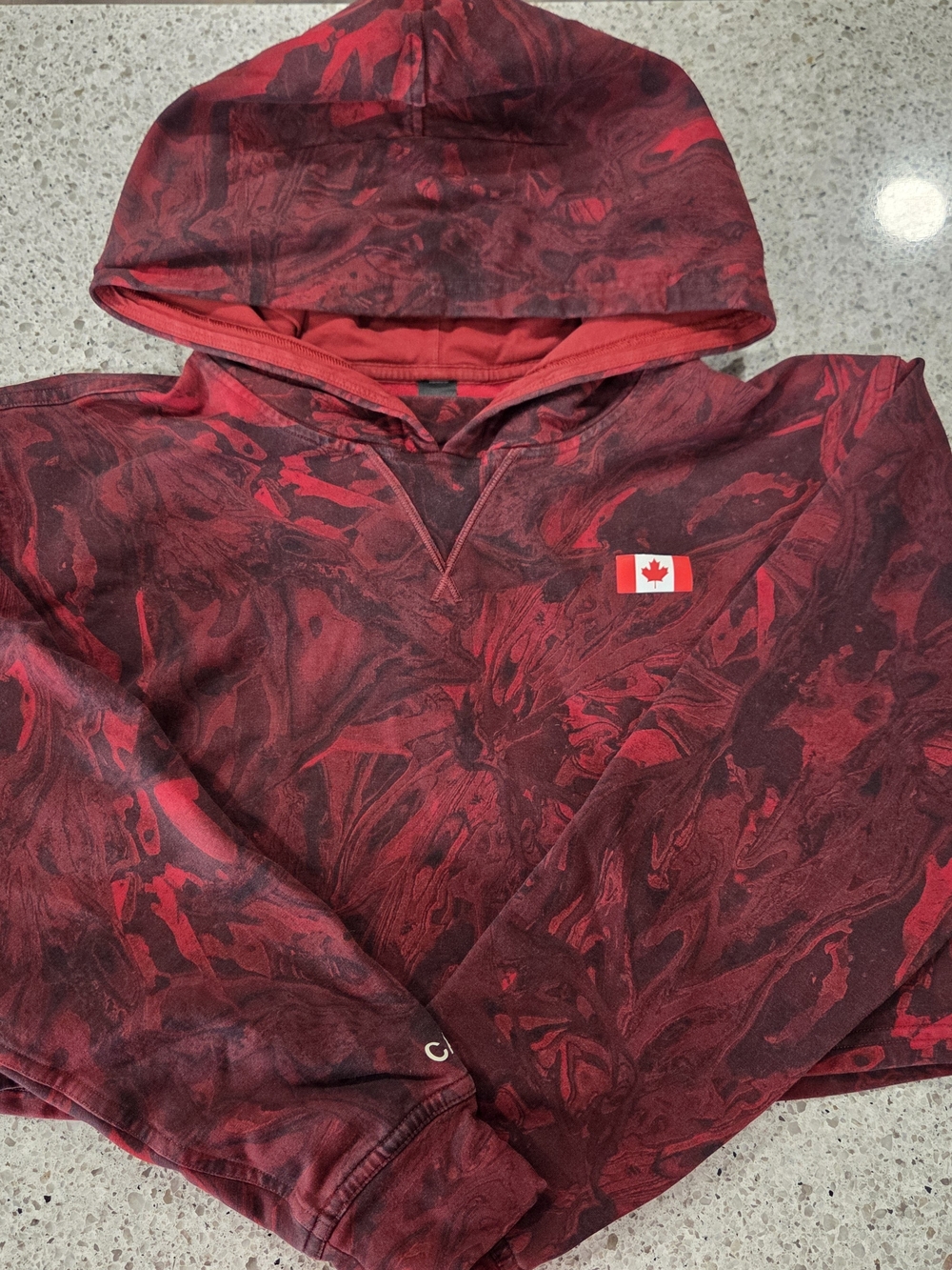 lululemon athletica Women's Red Marble Zip-Up Hoodie Olympic Team Canada